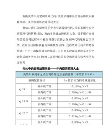 探究中央空调迈柯唯故障代码的解析与排除方法（了解迈柯唯空调故障代码）