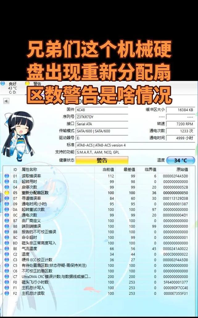 硬盘重新分配事件计数警告的处理方法（保护你的硬盘不出故障）