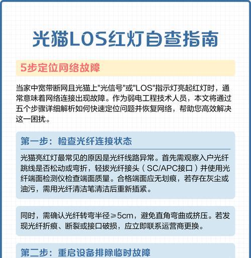 如何解决Los红灯闪烁问题(排查故障步骤详解) 如何解决Los红灯闪烁问题(排查故障步骤详解)