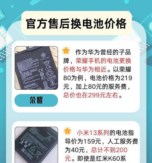 手机换电池需要多少钱（全面解析手机电池更换费用及注意事项）