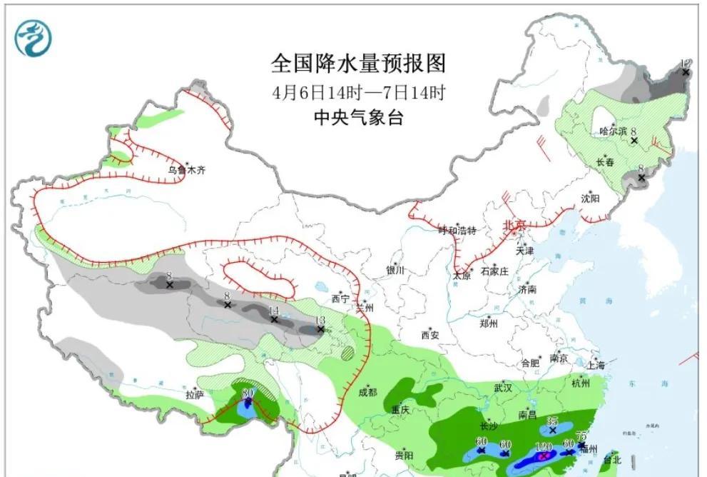 强降雨一轮接一轮排队来袭，多地暴雨局地大暴雨，北方大风不停