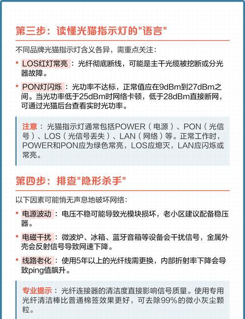 光猫LOS闪红灯怎么办（处理方法及注意事项）