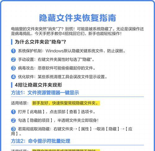 电脑隐藏文件夹打开教程(用简单的步骤解决隐藏文件夹问题) 电脑隐藏文件夹打开教程(用简单的步骤解决隐藏文件夹问题)