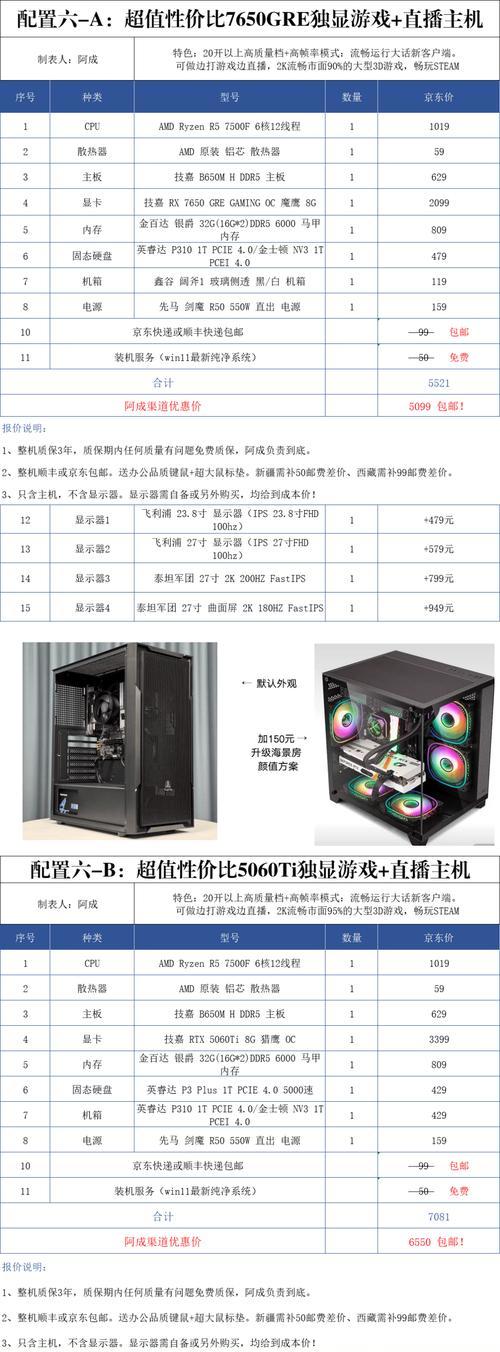 台式机组装配置清单(打造你的专属高性能电脑) 台式机组装配置清单(打造你的专属高性能电脑)