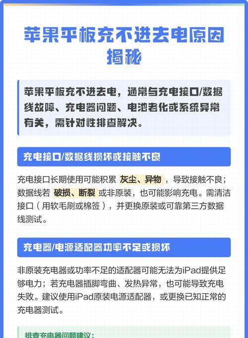 探究iPad无法充电的原因（揭秘iPad充电故障的解决方案）
