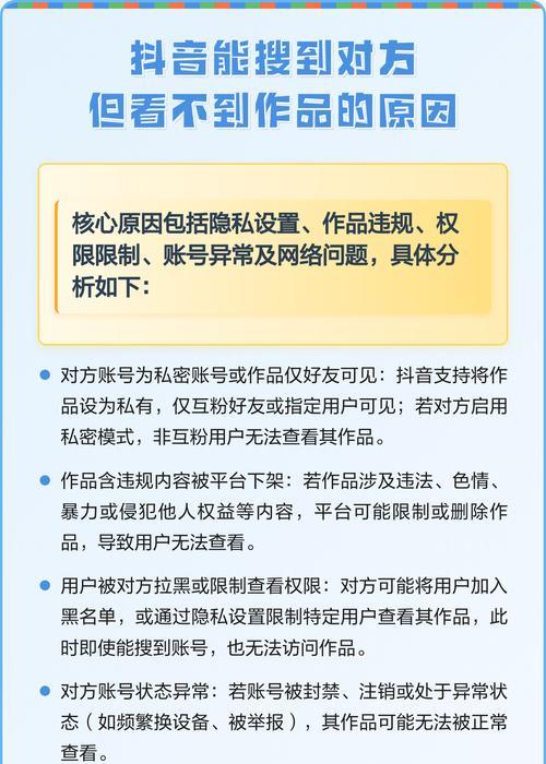 探究抖音作品显示异常的原因（为什么明明有作品却显示没有）