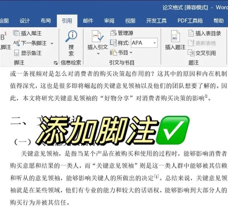脚注线的设置技巧（打造美观大方的文献引用风格）