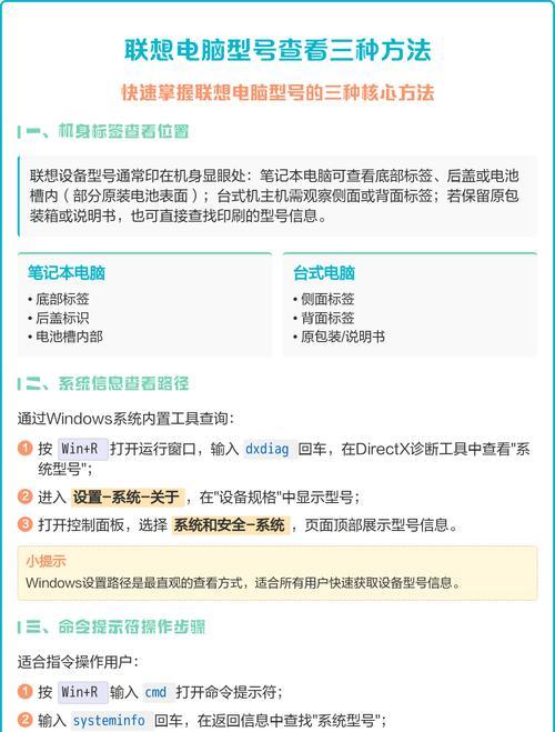 如何快速查询联想电脑型号(教你轻松获取联想电脑型号) 如何快速查询联想电脑型号(教你轻松获取联想电脑型号)