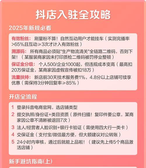 以抖店入住条件详解（了解入驻抖音直播电商平台的各项条件）