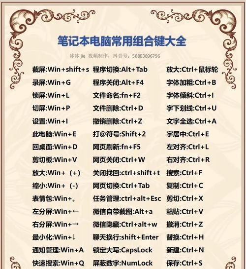 电脑常用快捷键大全（掌握这些快捷键）