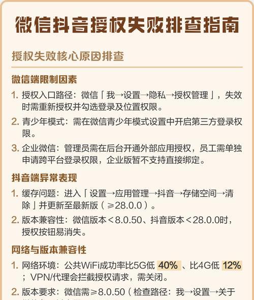 微信一直授权抖音失败的处理办法(让你的微信和抖音畅通无阻) 微信一直授权抖音失败的处理办法(让你的微信和抖音畅通无阻)