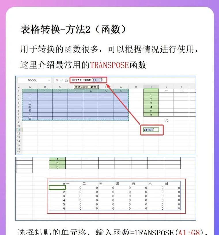 Excel中横排数据转换成竖排的方法(学习如何利用Excel实现数据的转换和打印) Excel中横排数据转换成竖排的方法(学习如何利用Excel实现数据的转换和打印)